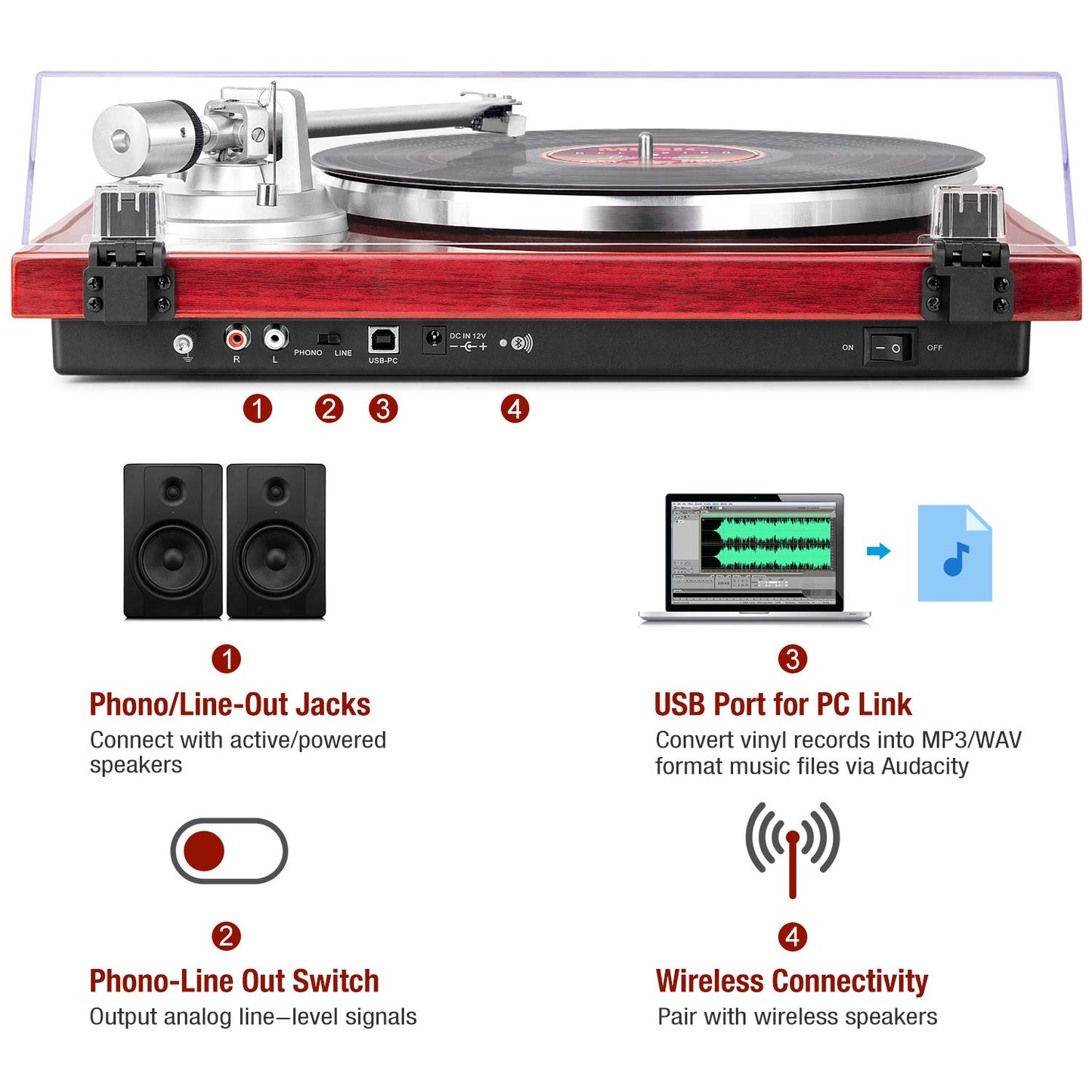 1 BY ONE Belt Drive Turntable